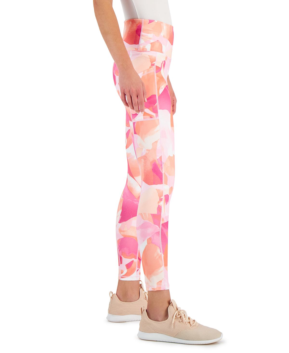 ID Ideology Women's Compression Petal Side Pocket 7/8 Leggings Pink Size Small