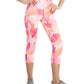 ID Ideology Women's Compression Petal Print Side Pocket Cropped Leggings Pink Size Large