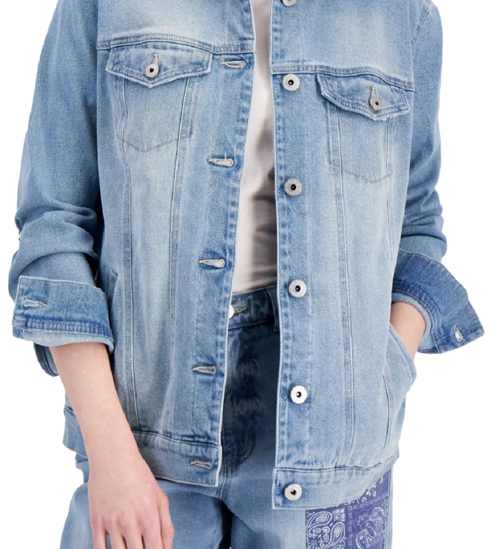 Style & Co Women's Denim Trucker Jacket Blue Size X-Large