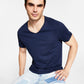 INC International Concepts Men's V Neck Short Sleeve T-Shirt Blue Size XX-Large