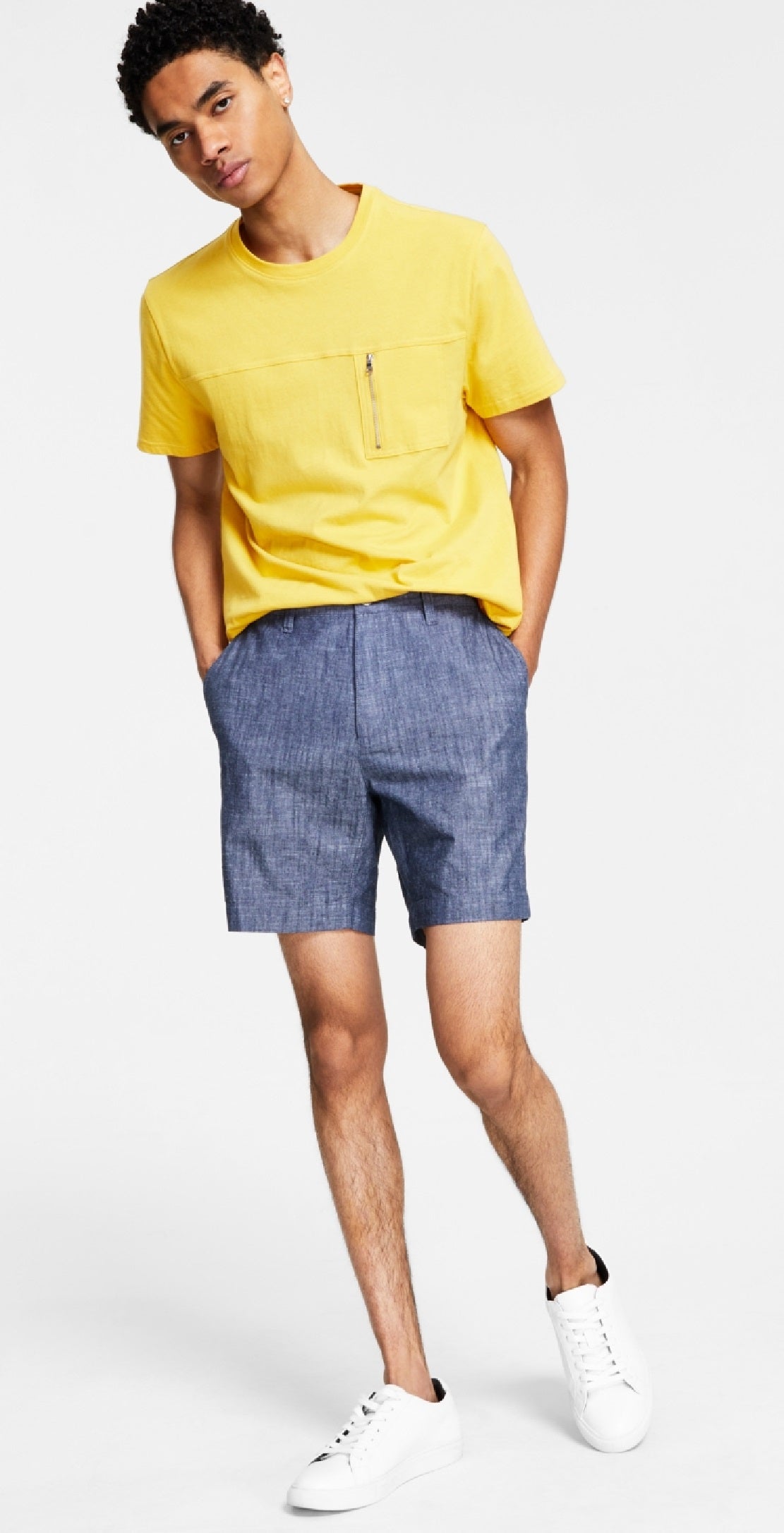 INC International Concepts Men's Chambray Shorts Blue Size 36