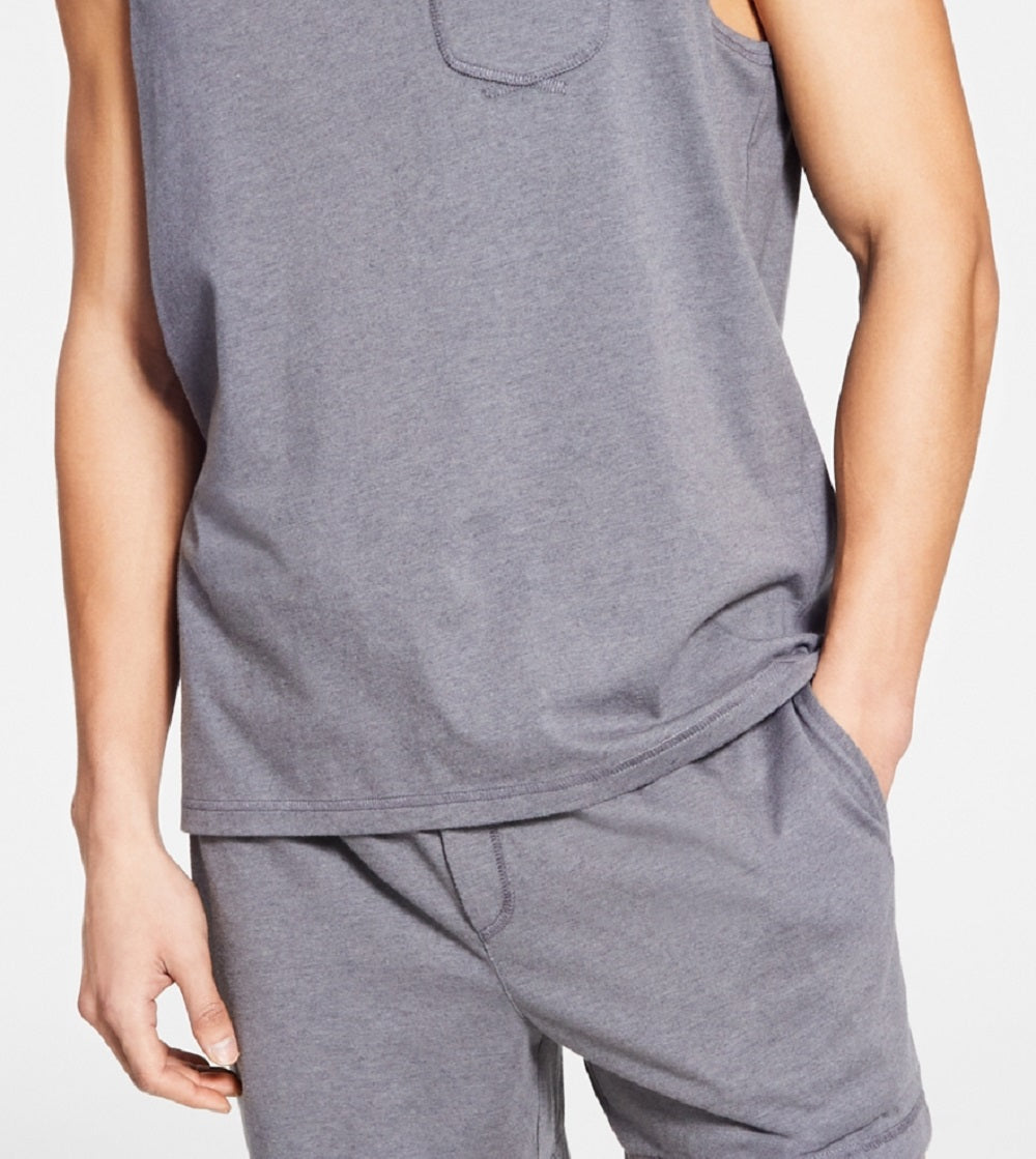 Sun + Stone Men's Sun Washed Knit Pajama Tank Top Gray Size Medium