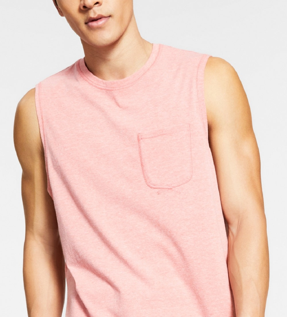 Sun + Stone Men's Sun Washed Knit Pajama Tank Top Orange Size Medium