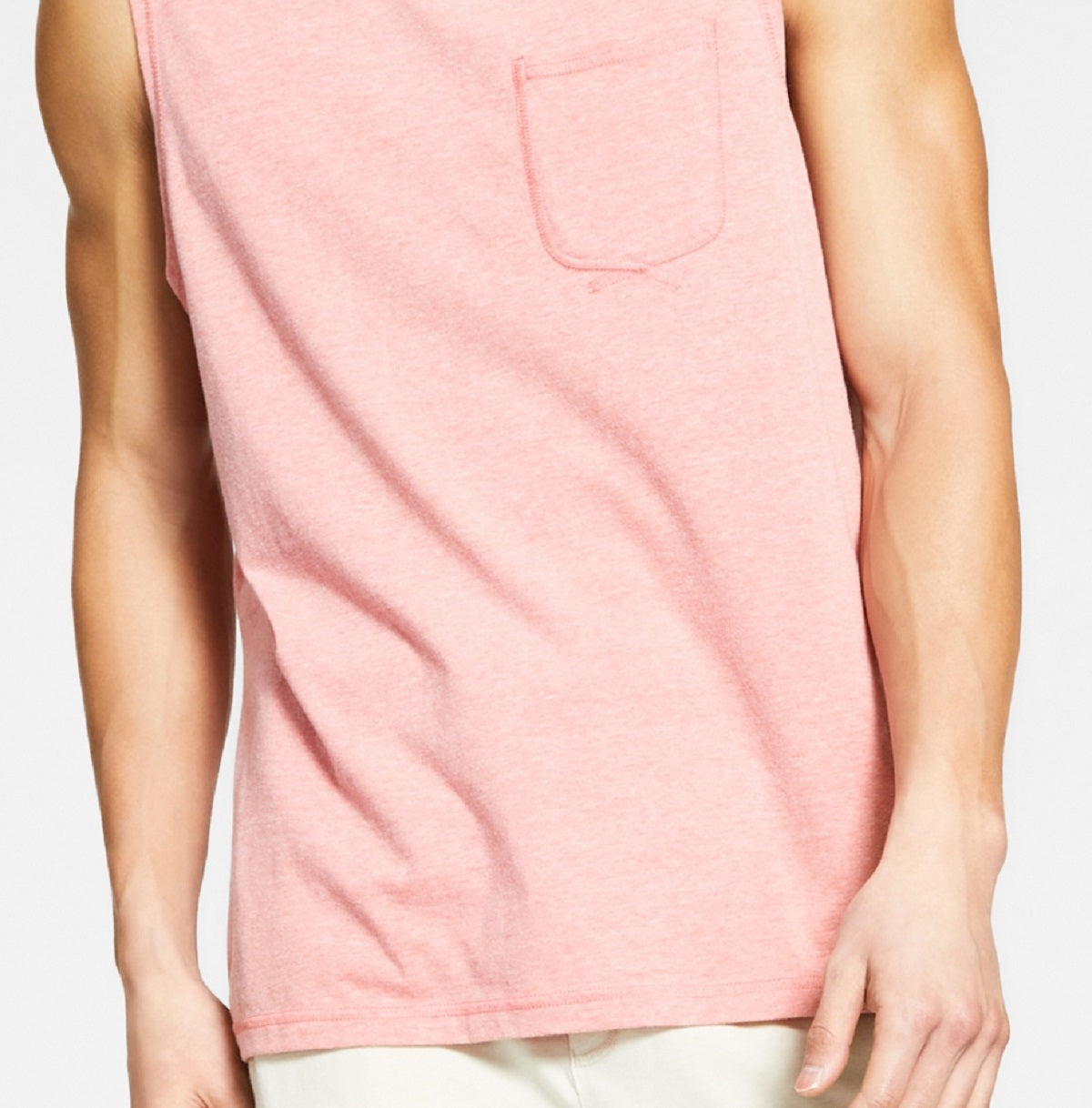 Sun + Stone Men's Sun Washed Knit Pajama Tank Top Orange Size Medium
