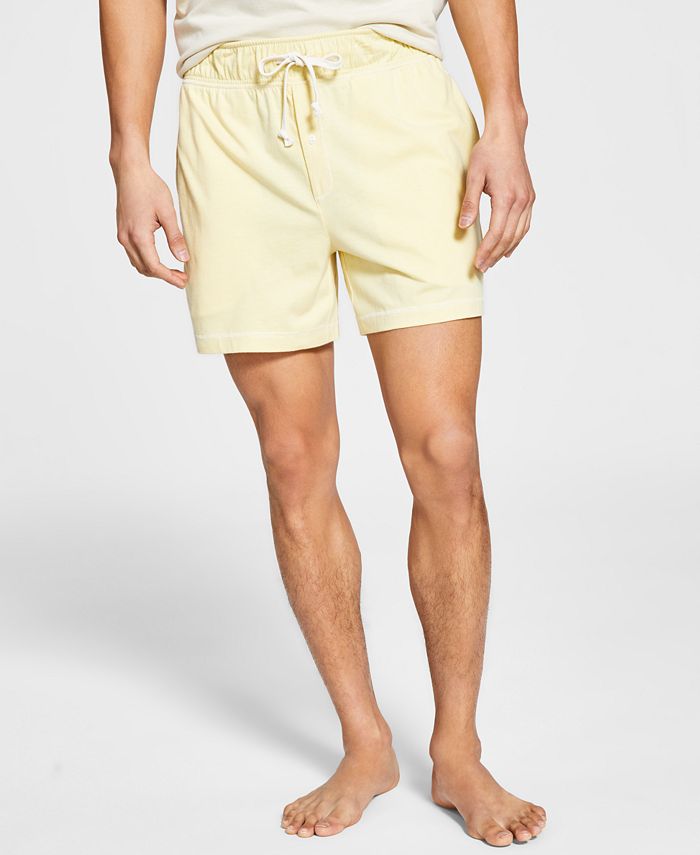 Sun + Stone Men's Sunwashed Knit Pajama Shorts Yellow Size Large
