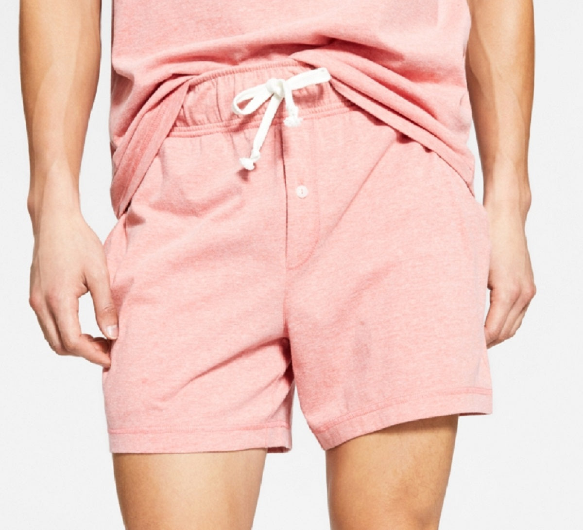 Sun + Stone Men's Sunwashed Knit Pajama Shorts Orange Size Medium