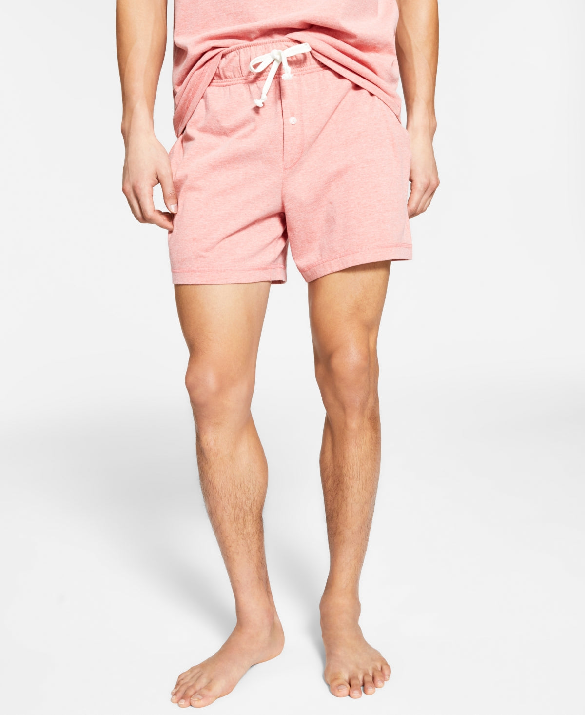 Sun + Stone Men's Sunwashed Knit Pajama Shorts Orange Size Medium