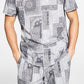 Sun + Stone Men's Paisley Pajama Top Gray Size Small