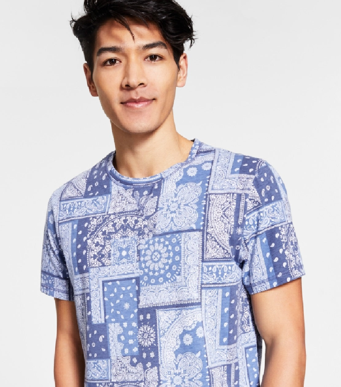 Sun + Stone Men's Paisley Pajama Top Blue Size Large