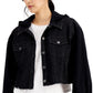 INC International Concepts Women's Mixed Media Jacket Black Size X-Small