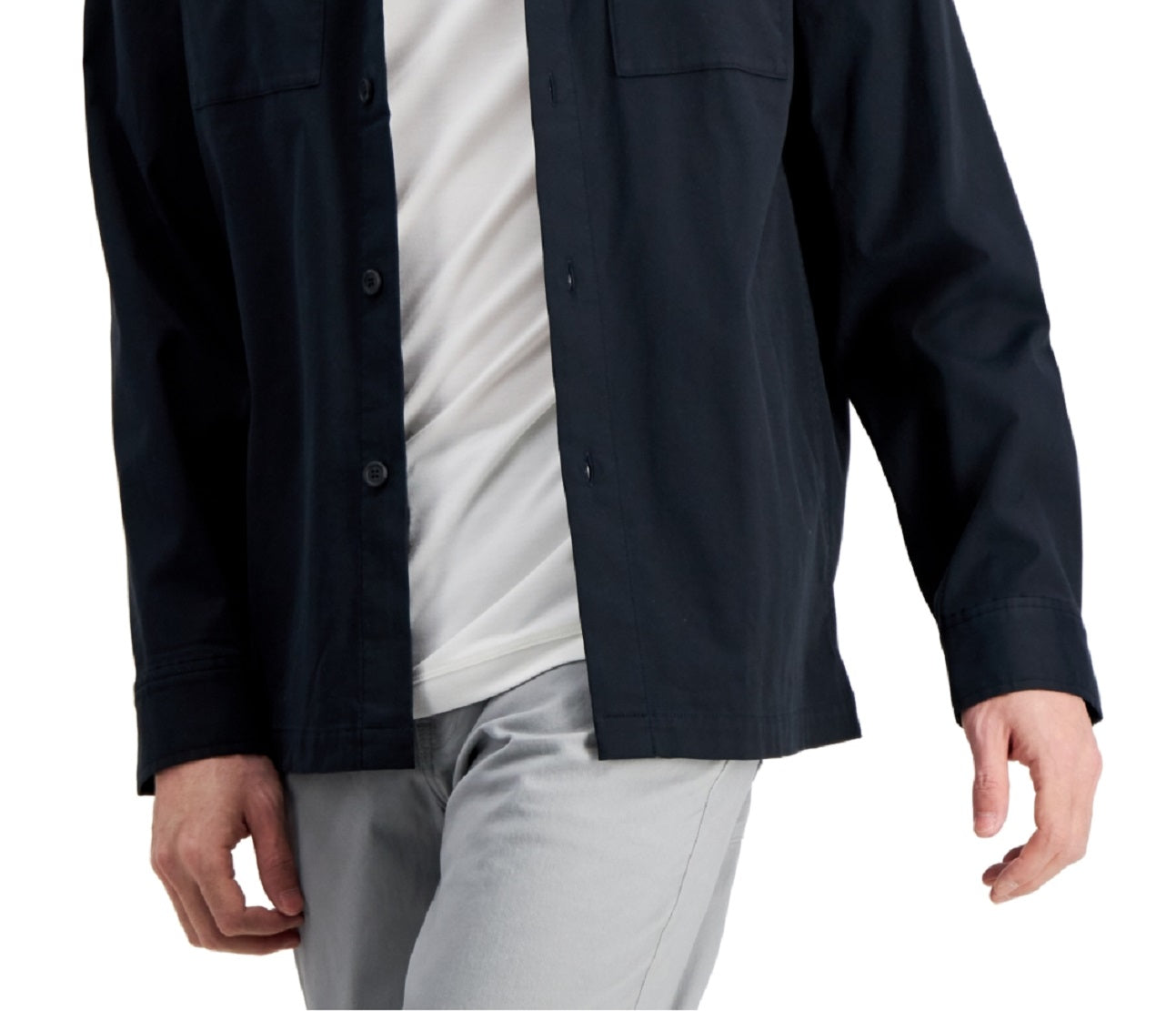 Alfani Men's Twill Overshirt Black Size XX-Large