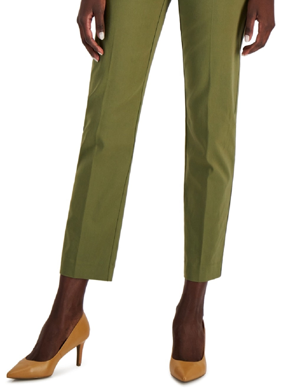 Alfani Women's Tummy Control Pull On Straight Leg Pants Green Size 10