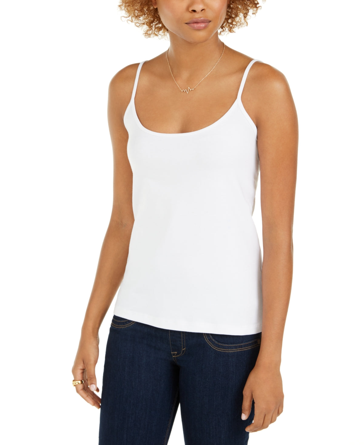 Style & Co Women's Fitted Camisole White Size Petite Medium