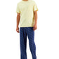 Club Room Men's 2 Pc Solid T-Shirt & Printed Pants Pajama Set Blue Size Small