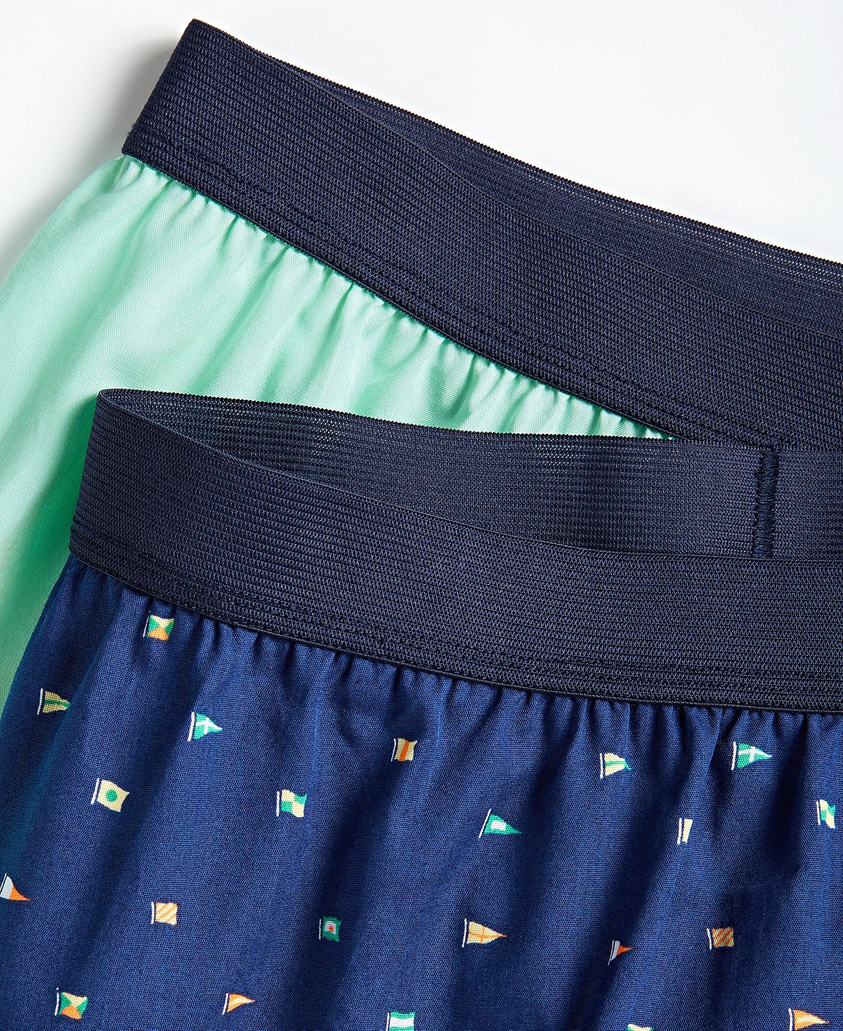 Club Room Men's 2 Pk Nautical Flag & Solid Boxer Shorts Blue Size XX-Large