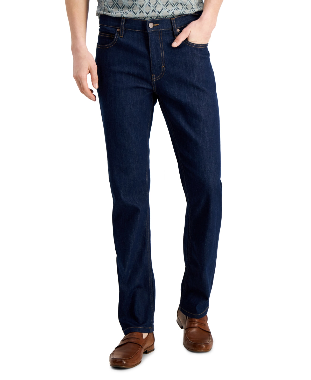 Alfani Men's David Rinse Straight Fit Stretch Jeans Blue Size 33X30