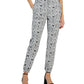 INC International Concepts Women's Printed High Rise Pants Black Size 0