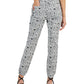 INC International Concepts Women's Printed High Rise Pants Black Size 0