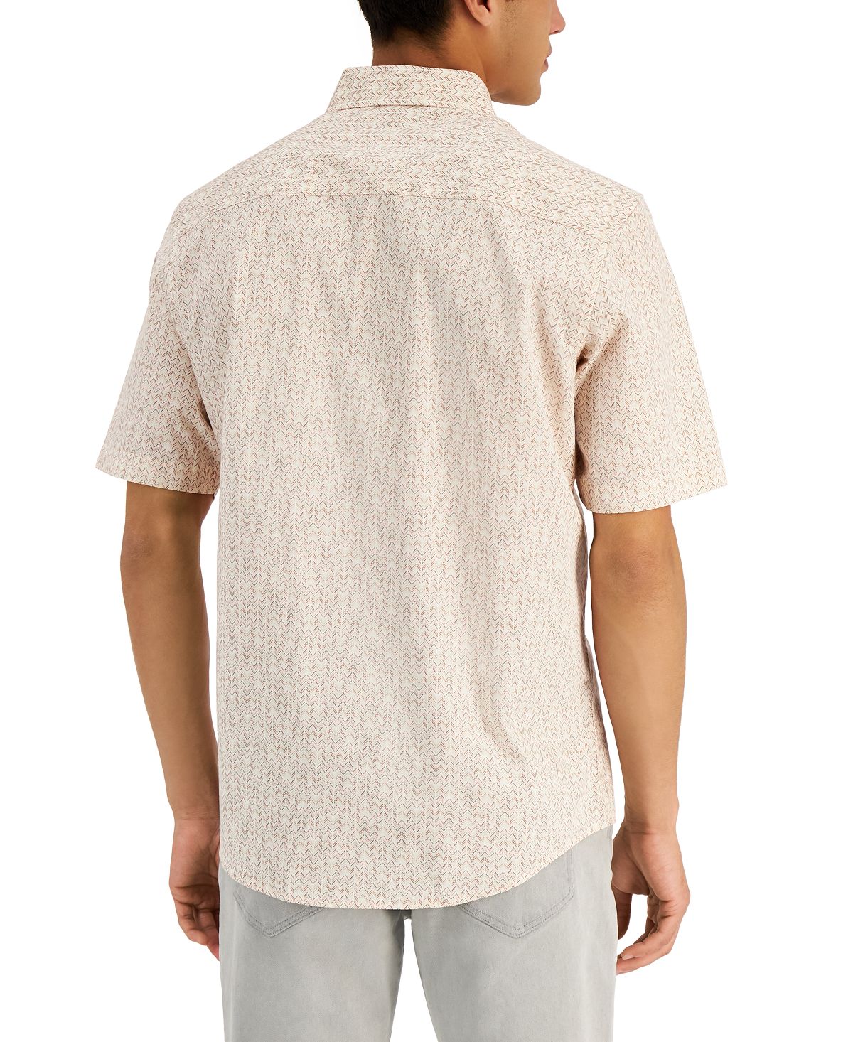 Alfani Men's Geometric Print Shirt White Size Small