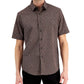 Alfani Men's Relaxed Fit Geometric Print Shirt Brown Size Large