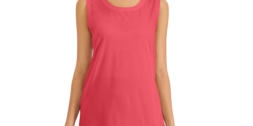 Karen Scott Women's Tunic Tank Top Orange Size X-Large