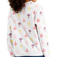 Karen Scott Women's Printed Fleece Top White Size Large