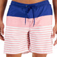 Club Room Men's Sporty Stripes 7 Swim Trunks Blue Size XX-Large