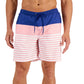 Club Room Men's Sporty Stripes 7 Swim Trunks Blue Size XX-Large