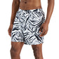 INC International Concepts Men's Tiger Stripe 5 Board Shorts Black Size XX-Large