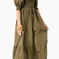 INC International Concepts Women's Smocked Ruffled Dress Green Size Petite Small