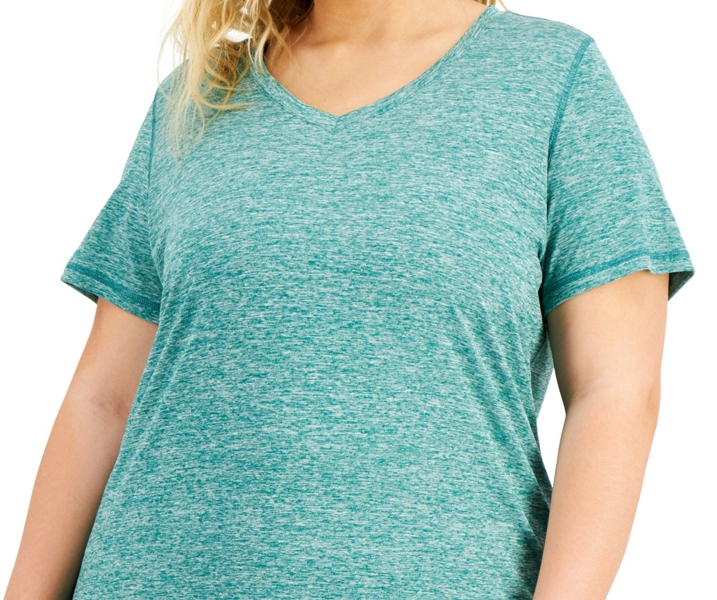 ID Ideology Women's Essentials Rapidry Heathered Performance T-Shirt Green Size Medium