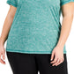 ID Ideology Women's Essentials Rapidry Heathered Performance T-Shirt Green Size Medium