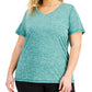 ID Ideology Women's Essentials Rapidry Heathered Performance T-Shirt Green Size Medium