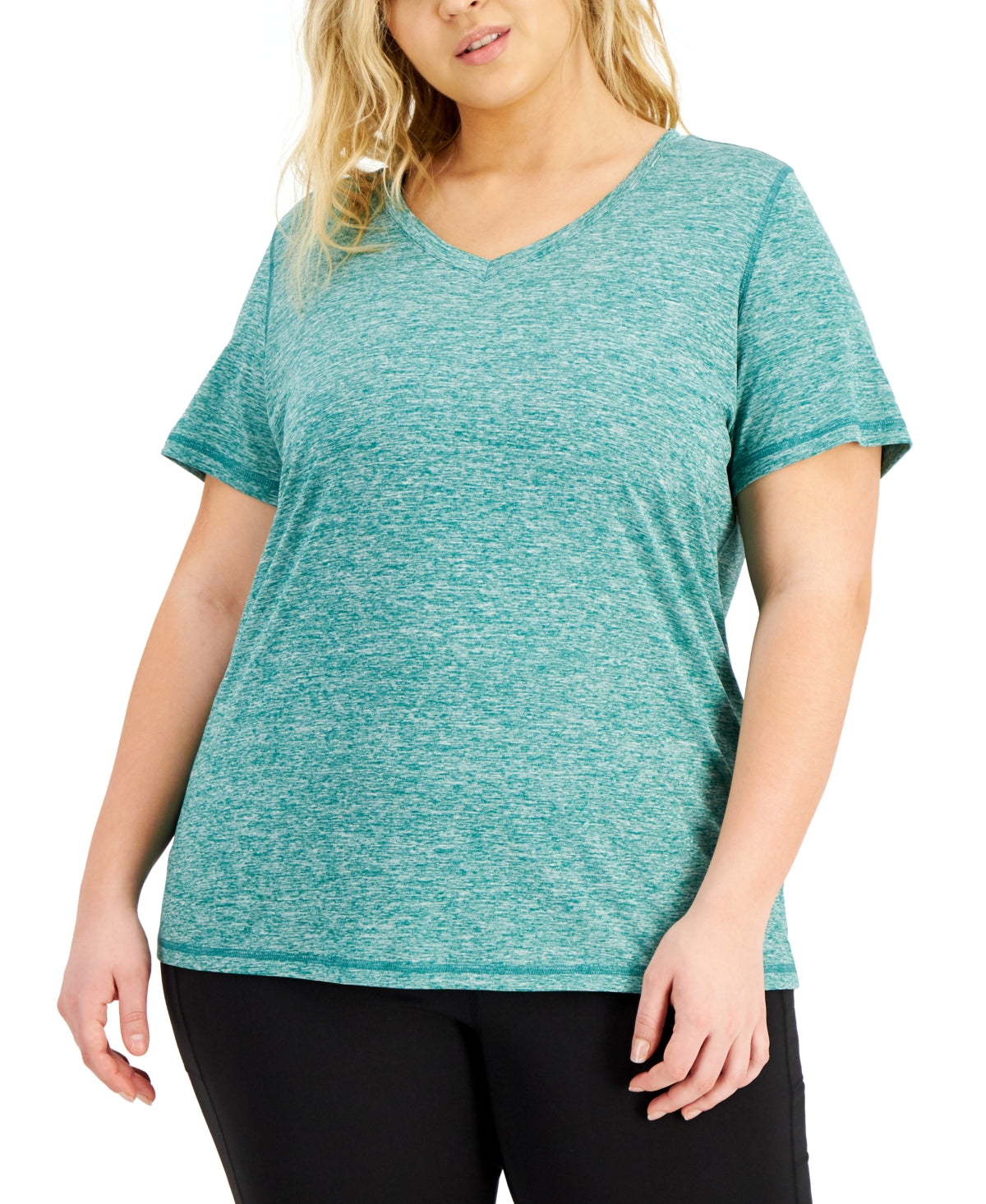ID Ideology Women's Essentials Rapidry Heathered Performance T-Shirt Green Size Medium