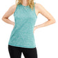 ID Ideology Women's Essentials Heathered Keyhole Back Tank Top Green Size Medium