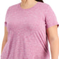 ID Ideology Women's Plus Crewneck T-Shirt Purple Size 3X
