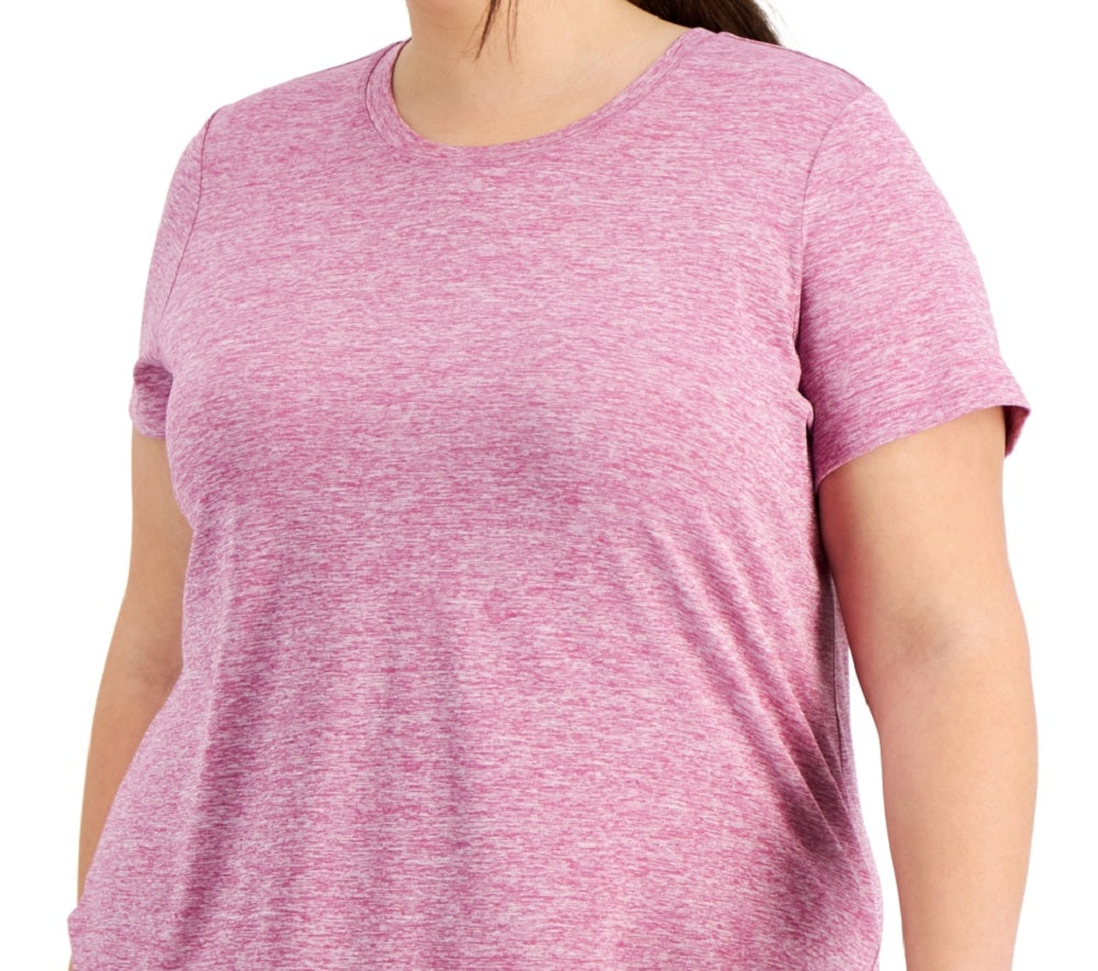 ID Ideology Women's Plus Crewneck T-Shirt Purple Size 3X