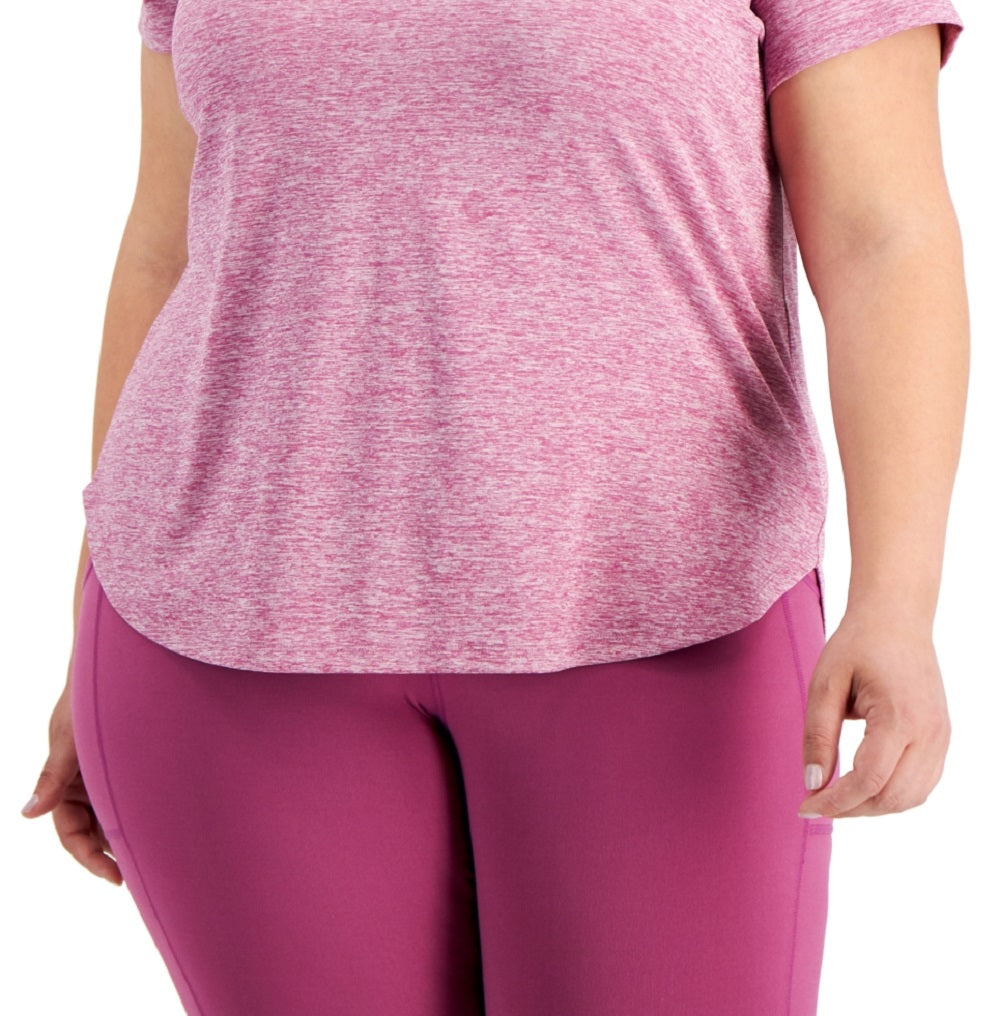 ID Ideology Women's Plus Crewneck T-Shirt Purple Size 3X