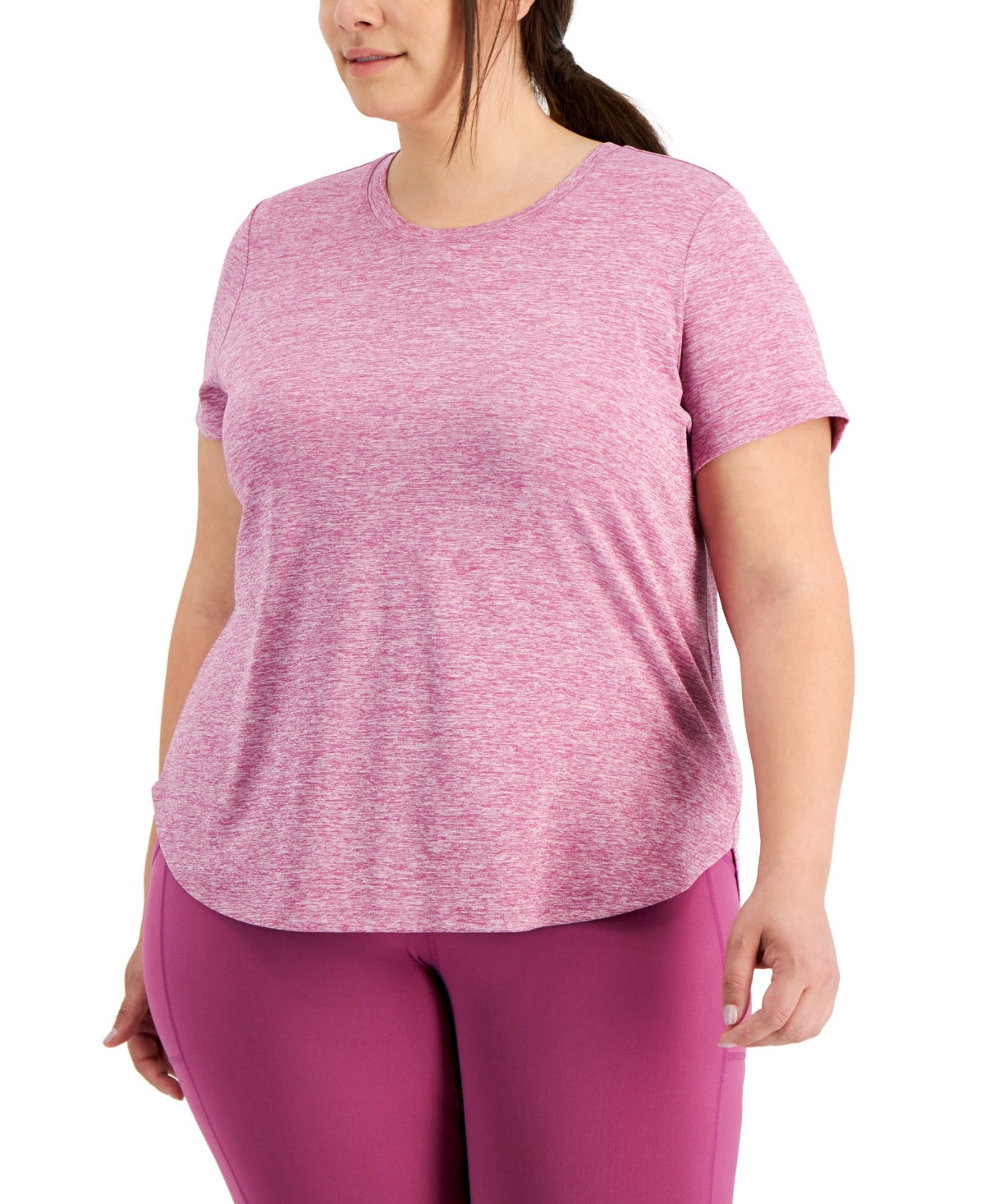 ID Ideology Women's Plus Crewneck T-Shirt Purple Size 3X