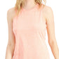 ID Ideology Women's Essentials Heathered Keyhole Back Tank Top Orange