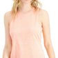 ID Ideology Women's Essentials Heathered Keyhole Back Tank Top Orange