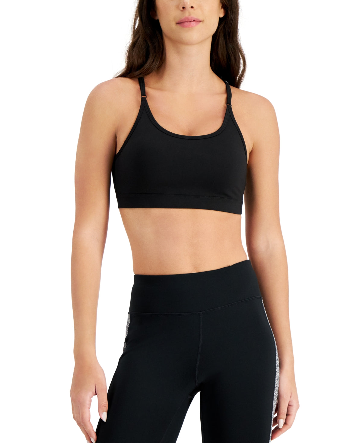 ID Ideology Women's Solid Low Impact Bra Black Size Small