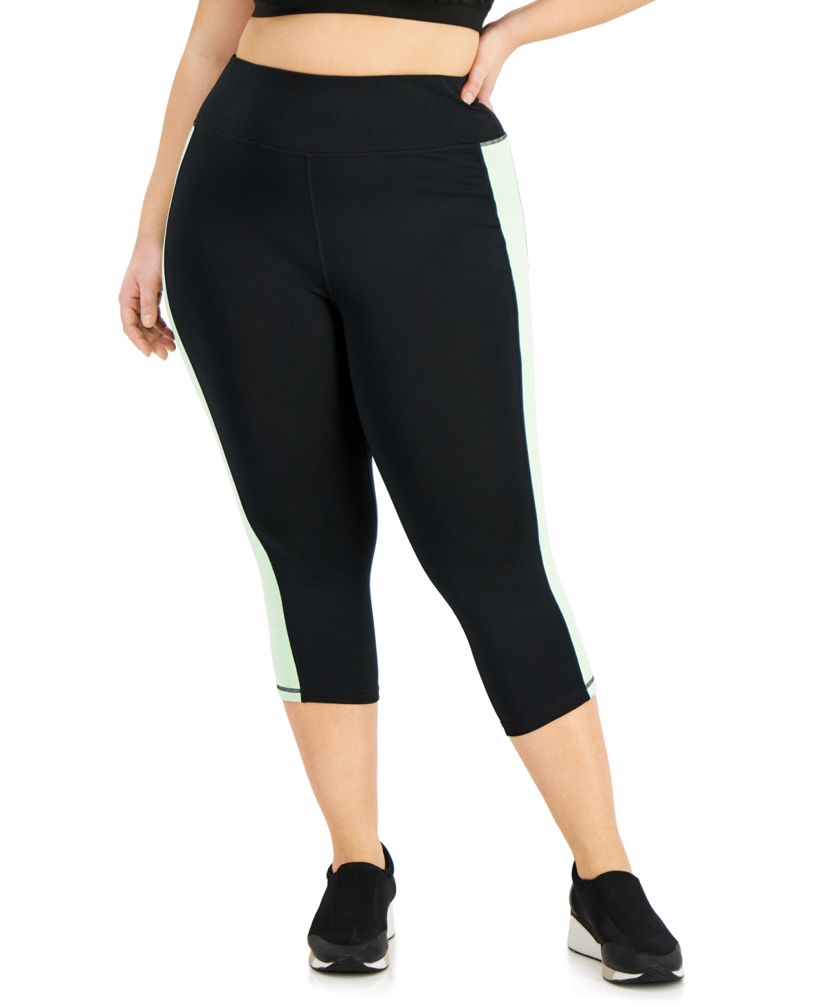 ID Ideology Women's Colorblocked Capri Leggings Green Size 2X