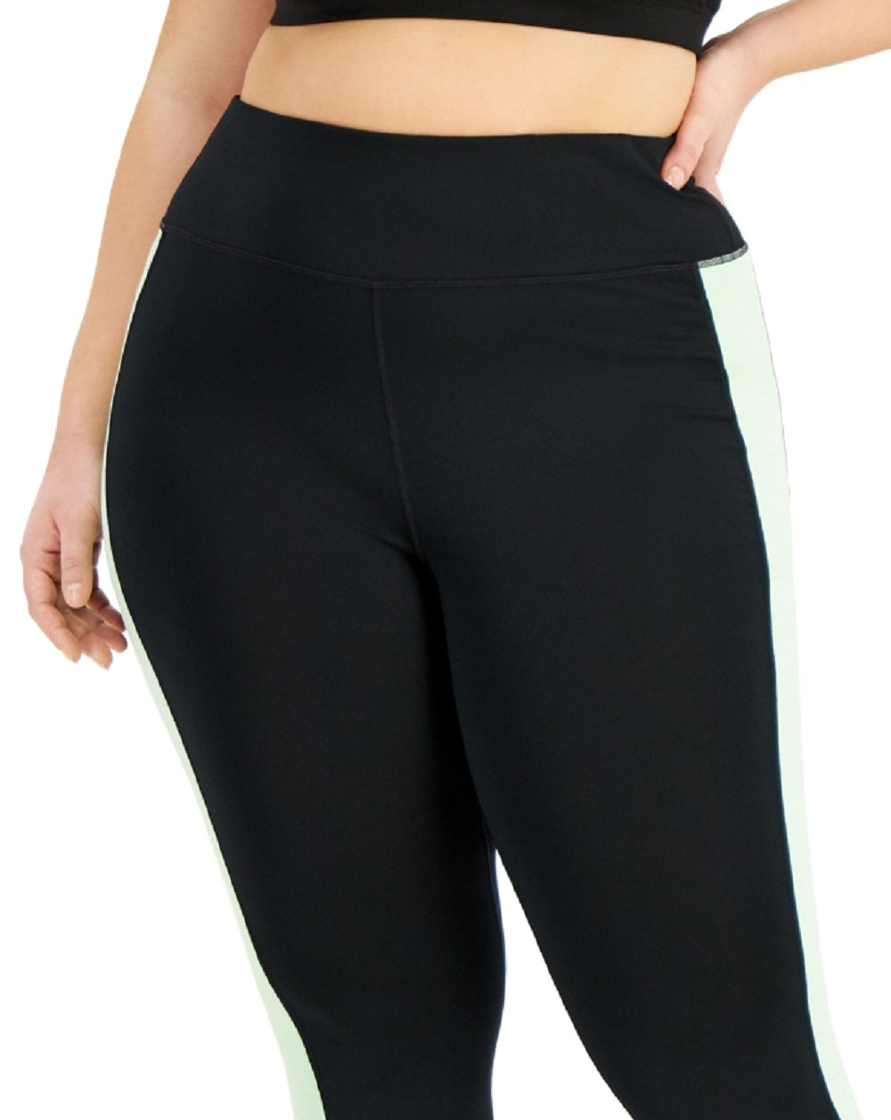 ID Ideology Women's Colorblocked Capri Leggings Green Size 2X