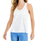 ID Ideology Women's Embossed Star Racerback Tank White Size Small