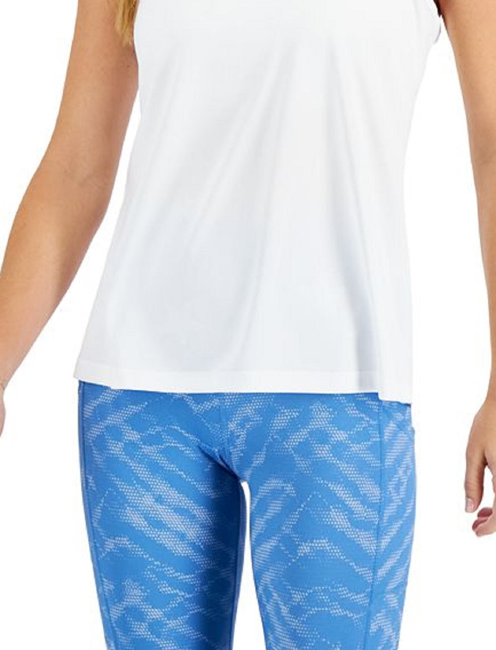ID Ideology Women's Embossed Star Racerback Tank White Size Small