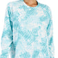 ID Ideology Women's Dye Slit Crewneck Top Blue Size Large