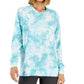 ID Ideology Women's Dye Slit Crewneck Top Blue Size Large
