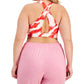 ID Ideology Women's Printed Medium Impact Sports Bra Red Size 1X