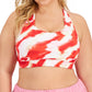 ID Ideology Women's Printed Medium Impact Sports Bra Red Size 1X